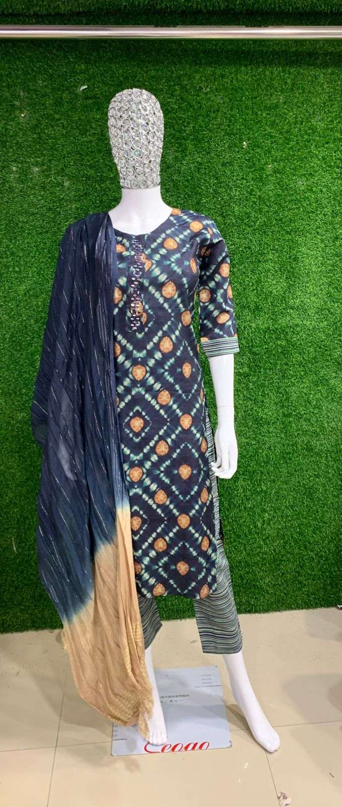 BEMITEX PRESENTS MODAL SILK FABRIC WITH HAND WORK BASED PRINTED READYMADE 3 PIECE SUIT COMBO COLLECTION WHOLESALE SHOP SURAT
